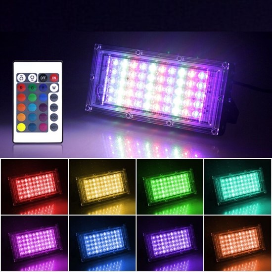 Kumandalı Led Işık Dış Cephe AydınlatmasıÇok Renkli RGBLed Panel Işık PartiLed Aydınlatma