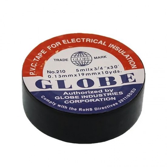 GLOBE İZOLE BANT SİYAH 10LUK  0.13MMX19MM (81)