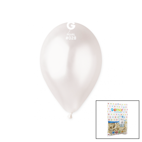 GM-110-28 METALİK - BEYAZ BALON 11 apos; apos; - 28CM - 100 ADET (81)