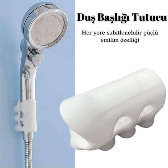 Banyo Duş Başlığı Tutucu Silikon Güçlü Vantuz Vakum Aparatı