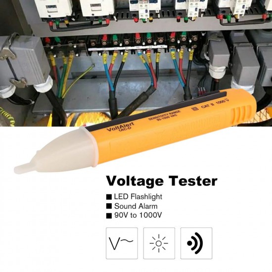 Dedektörlü Temassız Işıklı Kablo Voltaj Test Elektrik Kaçak Dijital Kontrol Kalemi Cihazı