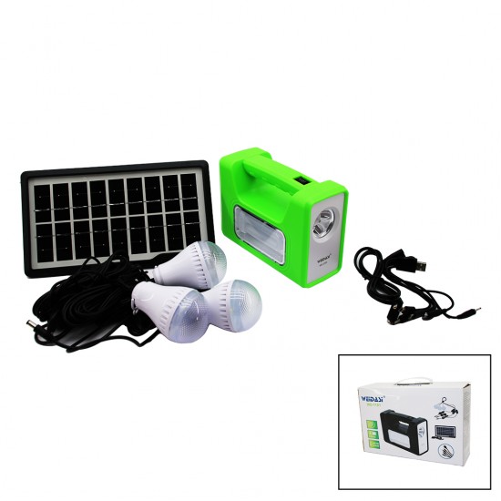 SOLAR SEYYAR PANELLİ - FİŞ ŞARJLI 2İN1 YATAY - DÜZ MODEL EL FENERİ  - 3 ADET  AMPUL KABLOLU - POWERBANK (81)