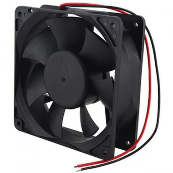 12X12 CM 12038HS 120X120X38MM 12 VOLT 0.25A  PLASTİK KASA FAN 2 KABLOLU SOKETLİ (81)