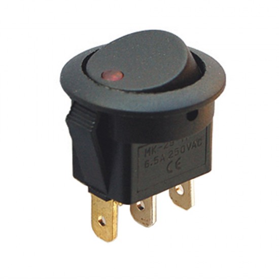 IC-132 YUVARLAK NOKTA IŞIKLI ON-OFF 3 PIN 220 VOLT ANAHTAR (81)