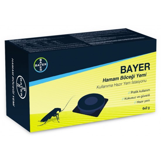 BAYER 6 ADET  X 2GR HAMAM BÖCEK YEMİ PLASTİK İSTASYON - YAPIŞKANLI (81)