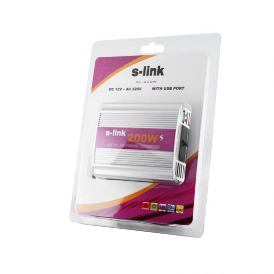 S-LINK SL-200W 200W DC12V-AC230V ÇAKMAKTAN POWER INVERTER (81)