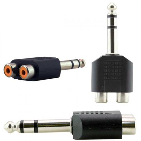 6.3 MM STEREO ERKEK / 2 RCA DİŞİ ÇEVİRİCİ JACK (81)