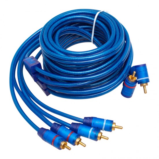 2 RCA ERKEK + 4 RCA ERKEK ŞASELİ 5 METRE MAVİ KABLO (81)