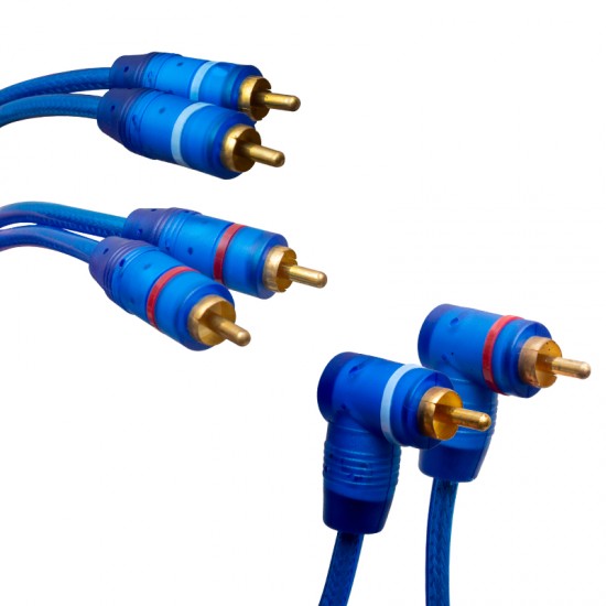 2 RCA ERKEK + 4 RCA ERKEK ŞASELİ 5 METRE MAVİ KABLO (81)