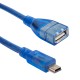 USB 5 PİN ERKEK-USB DİŞİ 1 METRE KABLO MAVİ (81)