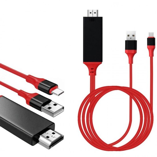 TH+USB TYPE-C TO HDMI + USB 2 METRE KABLO (81)