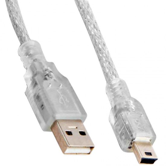 S-LINK SL-UK55 USB 2.0 5 METRE ŞEFFAF USB AM MİNİ 5 PİN KABLO (81)