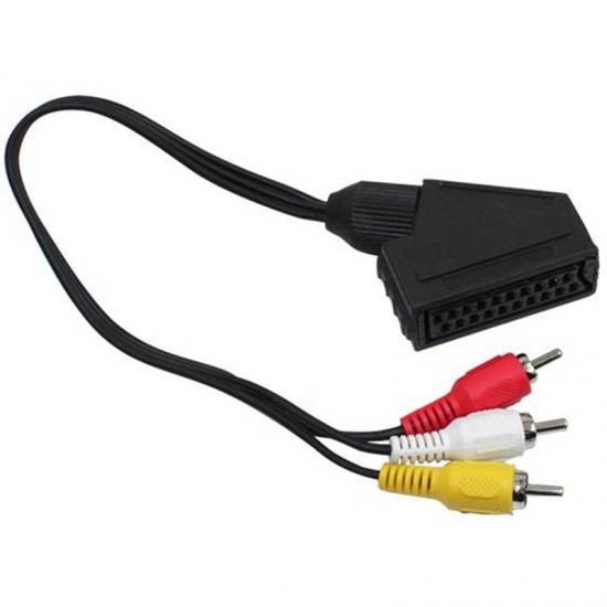 SCART ADAPTÖR DİŞİ/RCA ERKEK 20 CM KABLO (81) (K246)