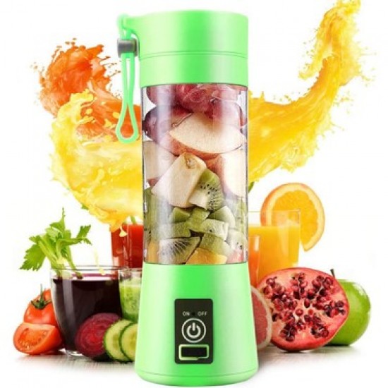 Portatif Taşınabilir El Blender 380 Ml Usb Şarjlı Yeşil