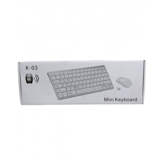 K-03 MİNİ BEYAZ WIRELESS KABLOSUZ KLAVYE MOUSE S PL-395 (81)