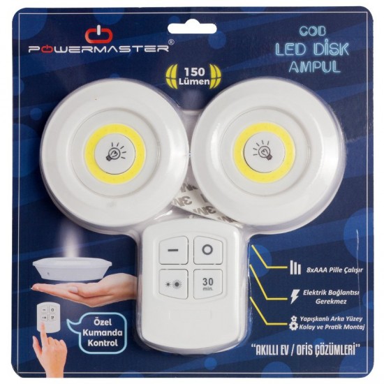 BEYAZ 150 LÜMEN COB LED YUVARLAK ÇİFT AMPÜL KUMANDALI (81)