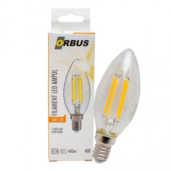 ORBUS ORB-BC3 FILAMENT BULB B35 4 WATT E14 400 LMN SARI LED AMPÜL (81)