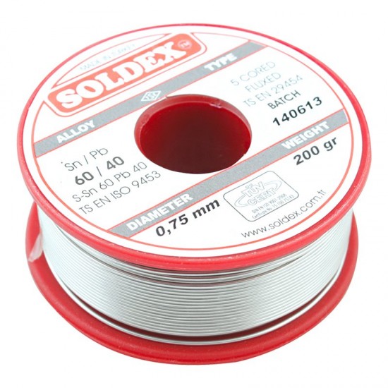 200 GR LEHİM İNCE 0,75 MM SOLDEX  SN60 PB40 (81)