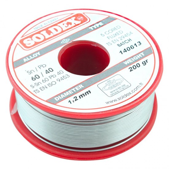 200 GR LEHİM KALIN 1,2MM SOLDEX  SN60 PB40 (81)