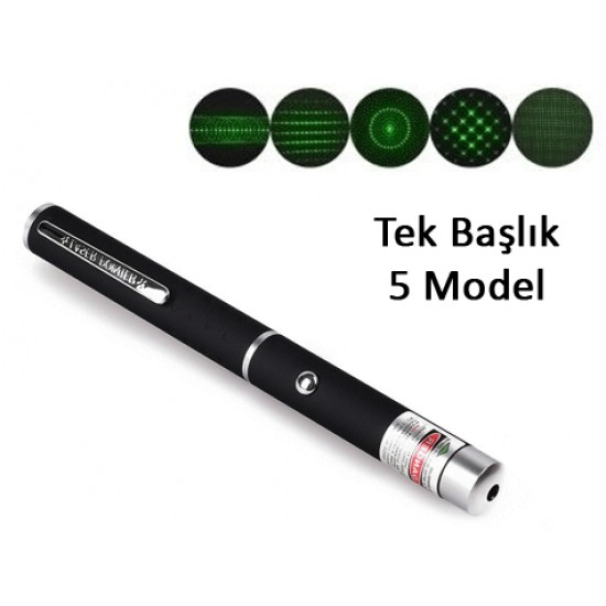 Yeşil Lazer Pointer 500 mW 15 Km Etkili (Tek Başlık 5 Model)