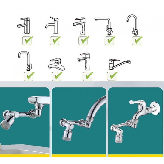 1080 Derece Dönebilen Robotik Kol Musluk Başlığı - Musluk Uzatma Aparatı Ucu