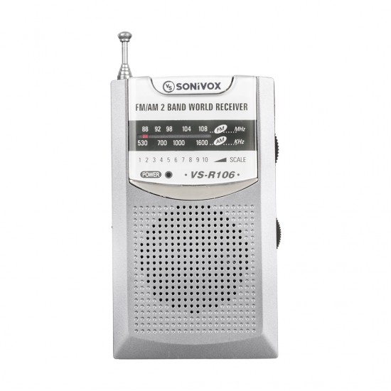 GRİ RENK CEP TİPİ ANALOG FM RADYO VS-R106 (81)