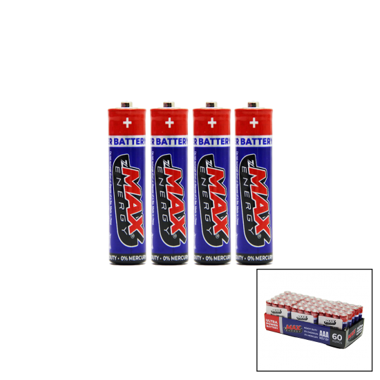 MAX ENERGY MAX-0637 PVC İNCE PİL 60 ADET (81)