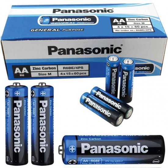 PANASONIC MANGANEZ AA KALEM PİL 60LI PAKET FİAT (R6BE/4PS) (81)