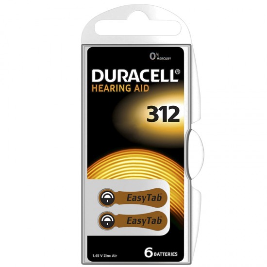 DURACELL 312 NO KULAKLIK PİLİ 6LI PAKET (81)