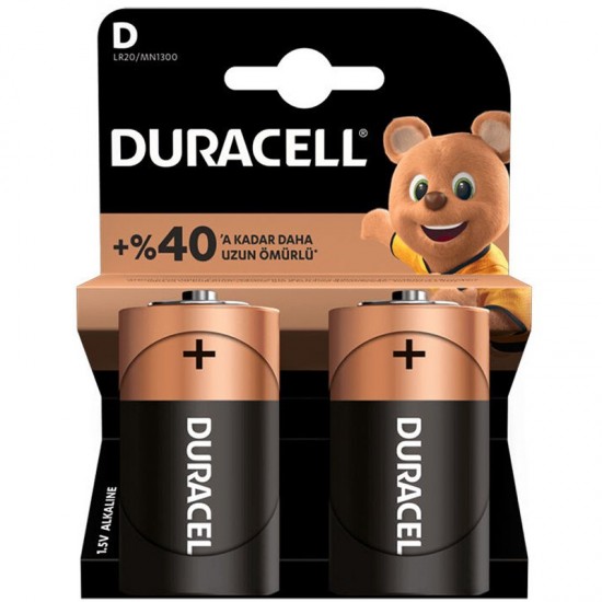 DURACELL LR20/MN1300 D BÜYÜK BOY PİL 2Lİ PAKET (81)