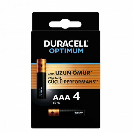 DURACELL OPTIMUM MX2400 1.5V ALKALIN AAA İNCE KALEM PİL 4LÜ PAKET (81)