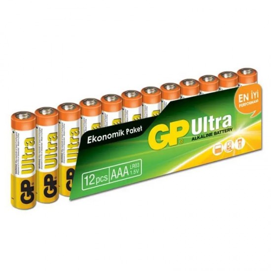 GP 24AU-12Lİ PAKET ALKALİN AAA İNCE PİL (12Lİ FİYAT) (81)