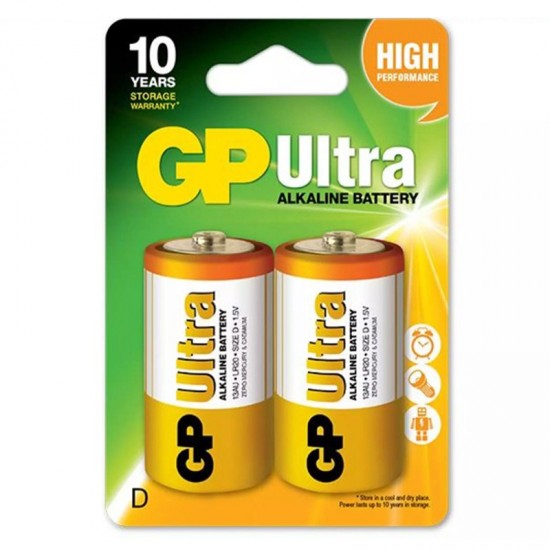 GP 13AU-2U2 ULTRA ALKALIN D BÜYÜK BOY KALIN PİL LR20 2Lİ PAKET FİYAT (81)