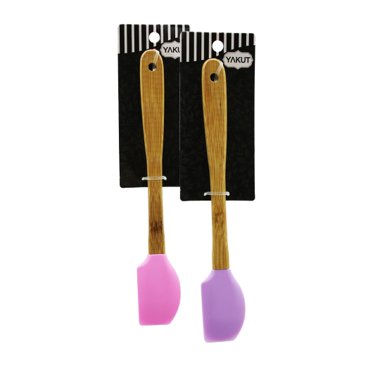 BAMBU AHŞAP SAPLI SİLİKON PASTA SPATULA (81)