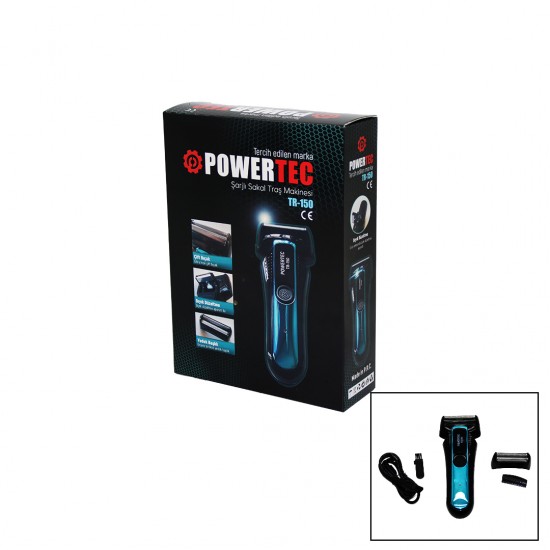 POWERTEC TR-150 ŞARJLI ÇİFT BIÇAK SIFIR SAKAL TRAŞ MAKİNESİ BIYIK DÜZELTME - YEDEK BAŞLIK (81)