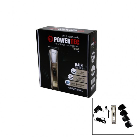 POWERTEC TR-558 ŞARJLI SAÇ SAKAL ENSE ÇİZİM TRAŞ MAKİNESİ T BIÇAK (81)