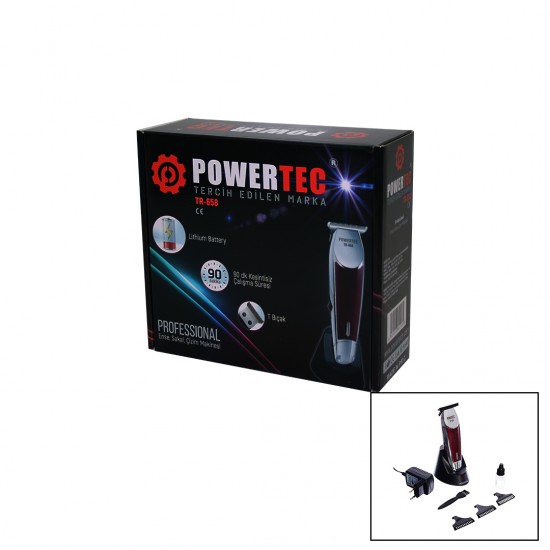 POWERTEC TR-658 SAÇ SAKAL ENSE ÇİZİM TRAŞ MAKİNESİ T BIÇAK (81)