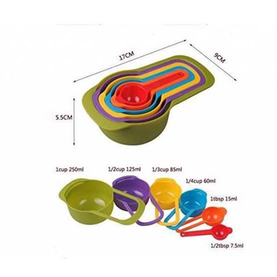 Pratik Ölçü Kaşığı Kabı 5 apos;li Şeker Baharat Sıvı Ölçer Aparat