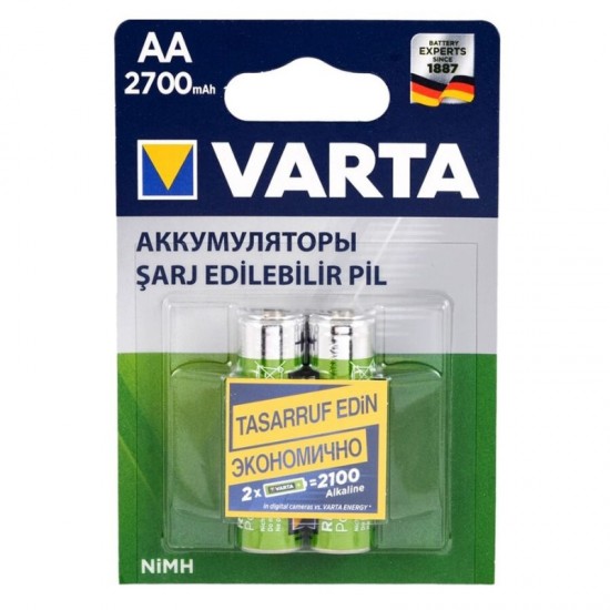 VARTA NI-MH 1.2V 2700 MAH HR6 AA ŞARJLI 2Lİ KALEM PİL (81)