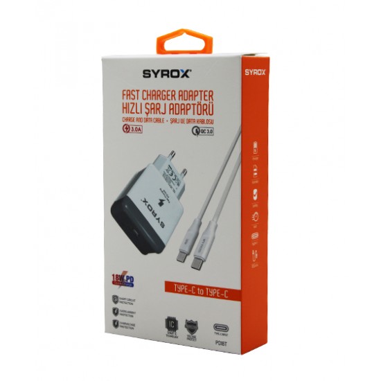 FAST CHARGER TYPE-C - TO - TYPE-C HIZLI SET EV ŞARJ ALETİ 3.0A 18W PD (81)