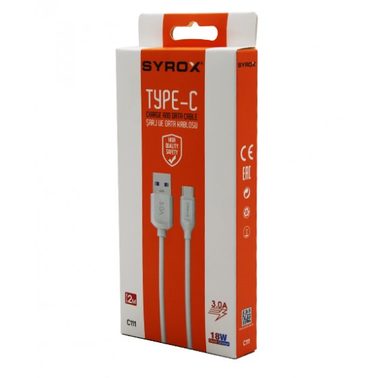 TYPE-C USB 2MT 3.0A QUICK ŞARJ - DATA KABLOSU 18W C111 (81)