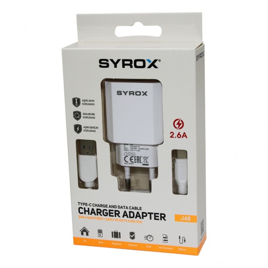 CHARGER ADAPTER TYPE-C USB SET 2.6A EV ŞARJ ALETİ (81)