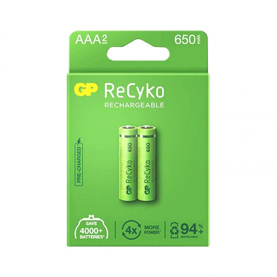 GP RECYKO 650 MAH R03 AAA ŞARJLI 2Lİ İNCE KALEM PİL GP65AAAHCE-2EB2 (GPRHCH63E000) (81)