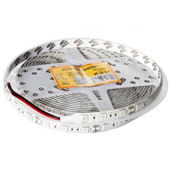 LED ŞERİT 3 ÇİPLİ MAVİ DIŞ MEKAN SİLİKONLU 60 LED 5 METRE FİYATI  (5050) (81)