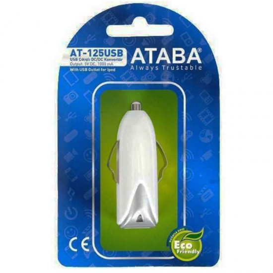 ATABA AT-125 USB 12V GRŞ.5 VOLT 1000 MA ARAÇ ÇAKMAK USB ŞARJ (81)