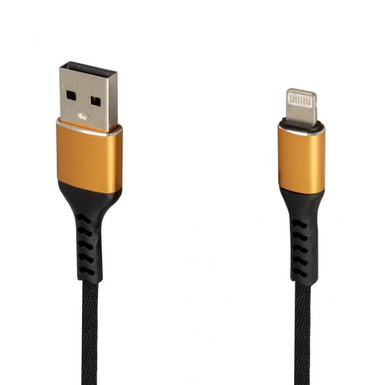 WK-22025 USB TO LIGHTNING ÖRGÜLÜ SİYAH ŞARJ KABLOSU (NO:14) (81)