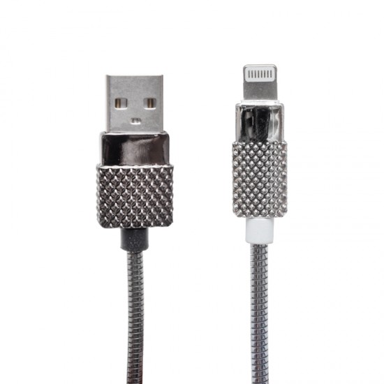 METAL YAYLI IPHONE LIGHTNING USB DATA VE ŞARJ KABLOSU 1 METRE (81)