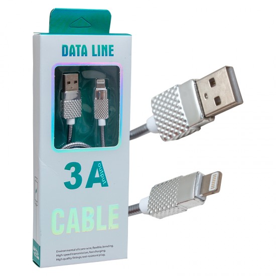 METAL YAYLI IPHONE LIGHTNING USB DATA VE ŞARJ KABLOSU 1 METRE (81)