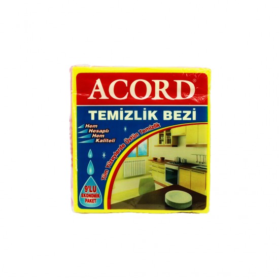 ACORD KOD-384 9 ADET  TEMİZLİK BEZİ 35X37CM (81)