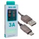 3 AMPER METAL YAYLI MICRO USB DATA VE ŞARJ KABLOSU 1 METRE (81)